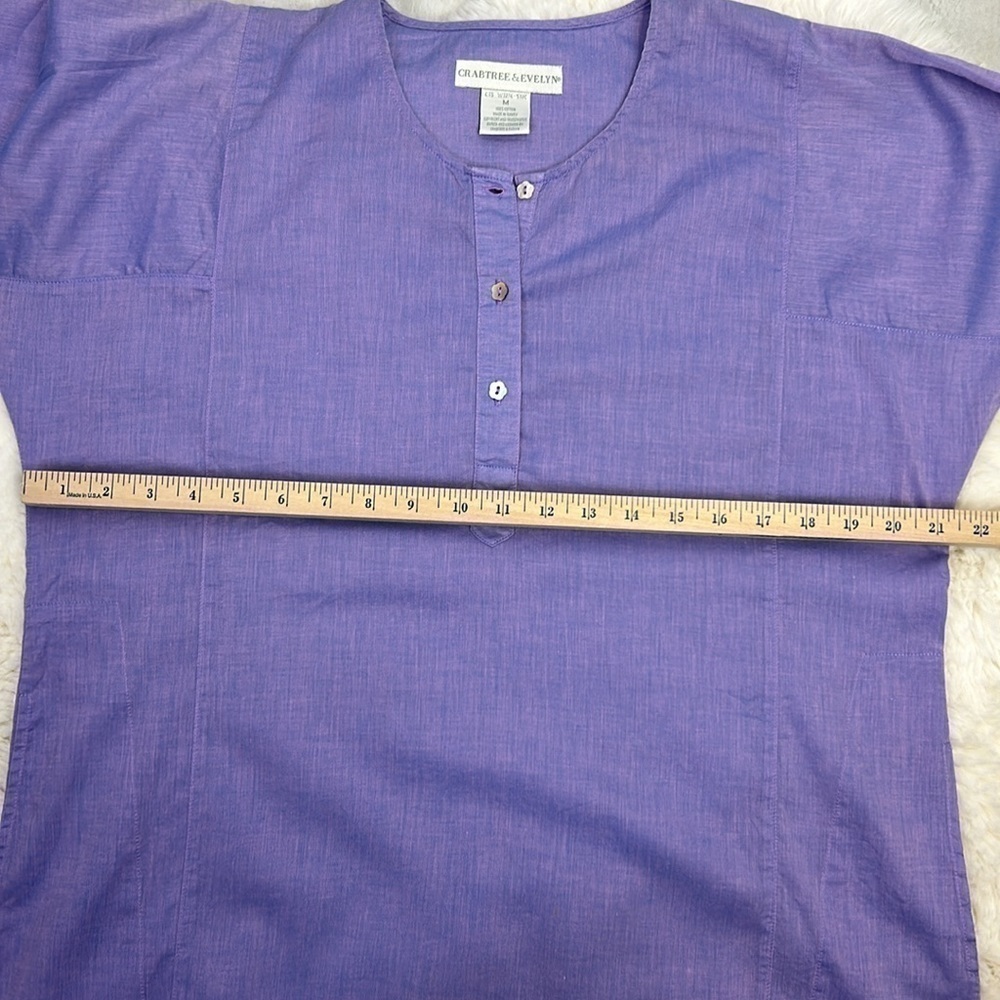 Crabtree & Evelyn Lightweight Violet Tunic Long Shirt or Sleep Shirt - Picture 10 of 11